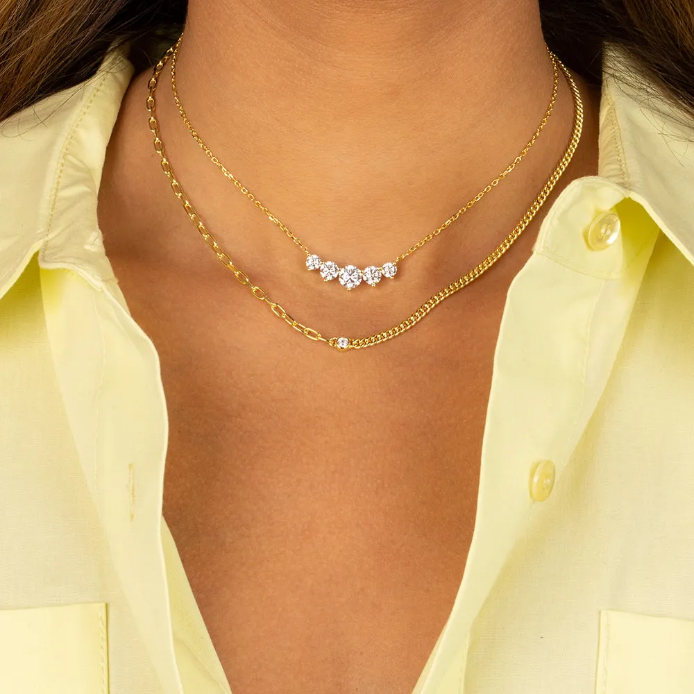 Colored CZ Necklace Combo Set