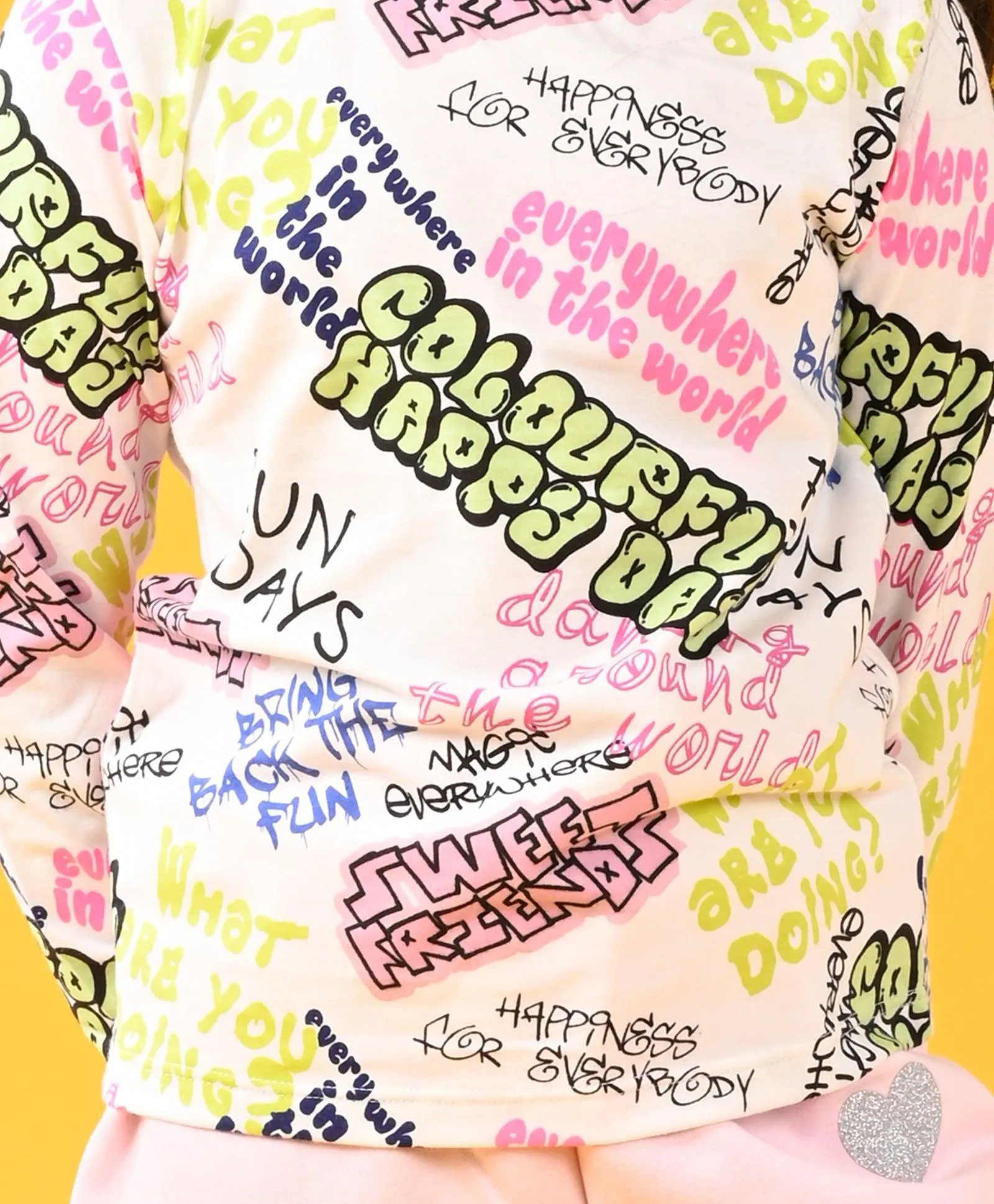 COLORFUL HAPPINESS LONG SLEEVES T-SHIRT - WHITE