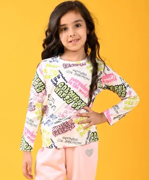 COLORFUL HAPPINESS LONG SLEEVES T-SHIRT - WHITE