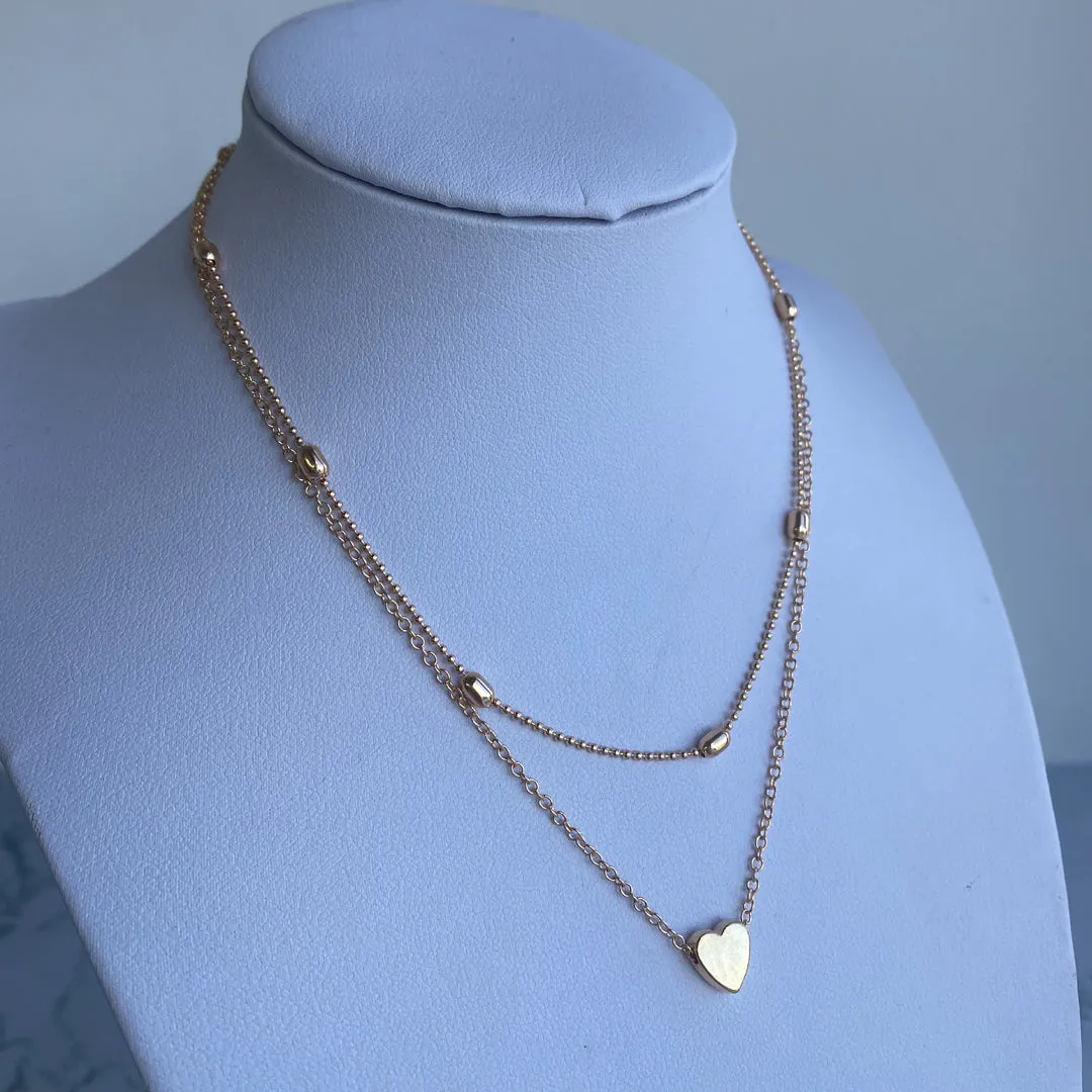 Combo of 2 Gold Plated Butterfly and Heart Necklace
