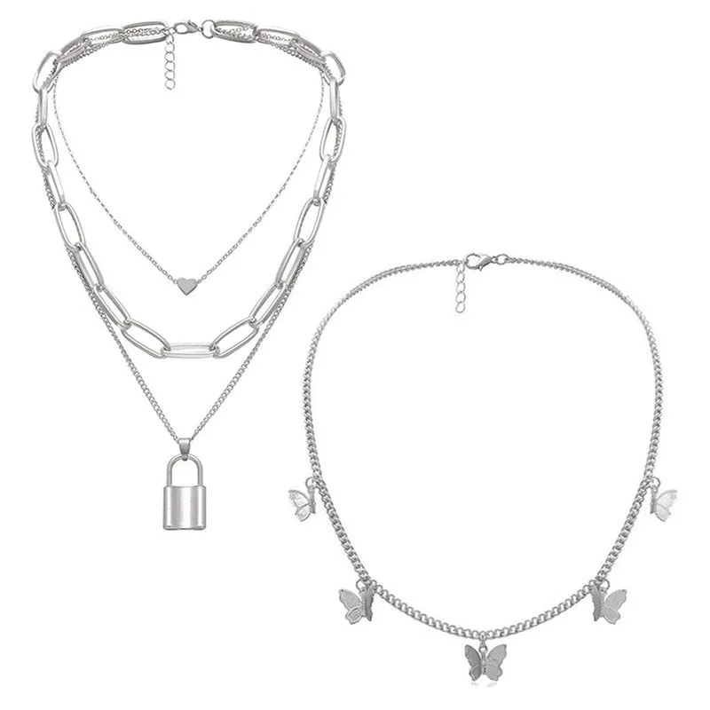 Combo of 2 Gold Plated Layered Necklace