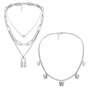 Combo of 2 Gold Plated Layered Necklace
