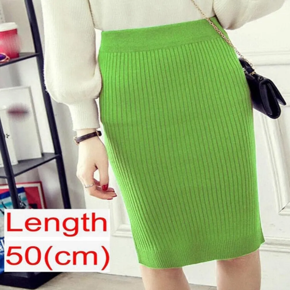 ContiNent 33 Women Office Skirt Spring autumn Sexy Warm Knitted Black Pencil Skirts Ladies High Waist Elegant Long Skir Party Club Skirt