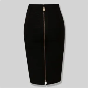 ContiNent 33 XL XXL 16 Colors Sexy Solid Zipper Orange Blue Black Red White Pink Bandage Skirt Women Elastic Bodycon Summer Pencil Skirt 58cm
