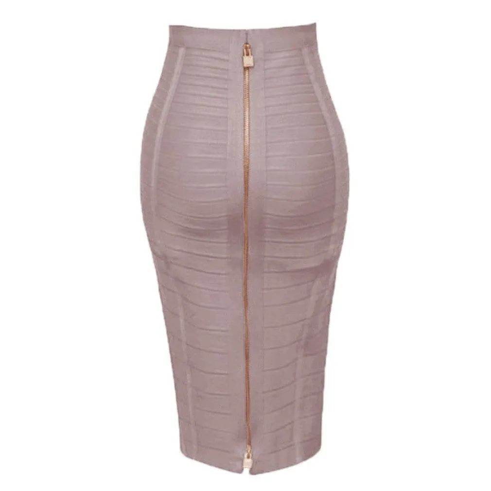 ContiNent 33 XL XXL 16 Colors Sexy Solid Zipper Orange Blue Black Red White Pink Bandage Skirt Women Elastic Bodycon Summer Pencil Skirt 58cm