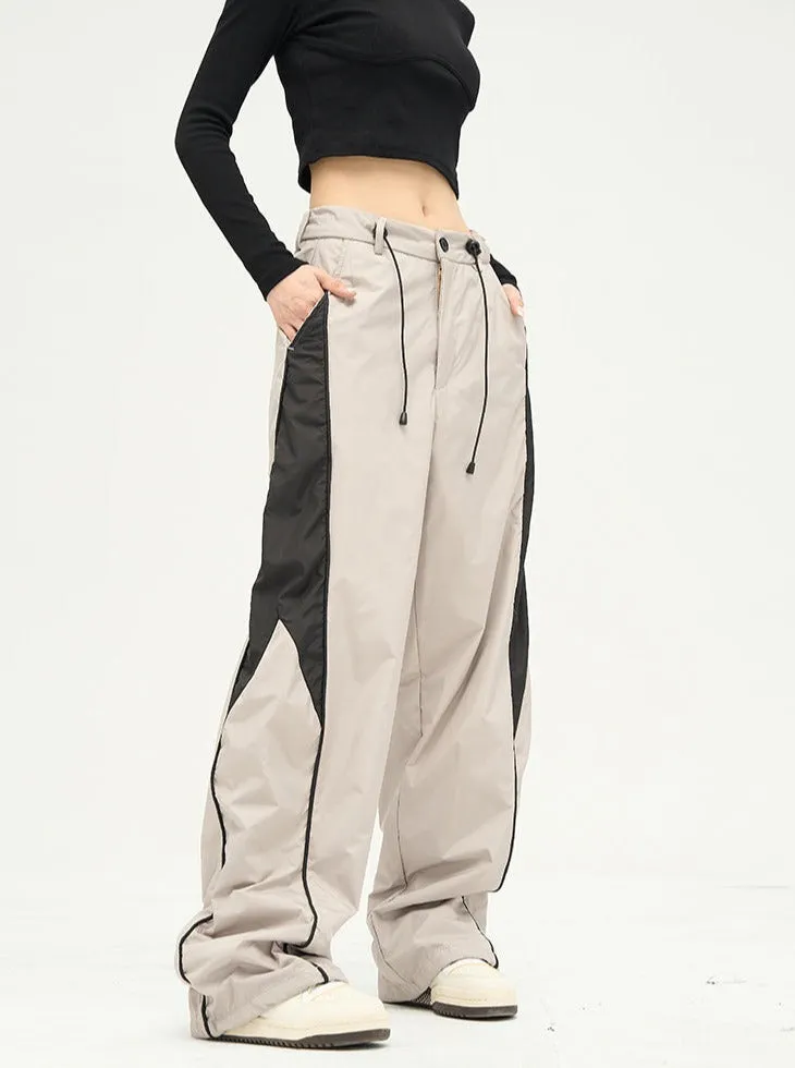 Contrast Wide Leg Track Pants