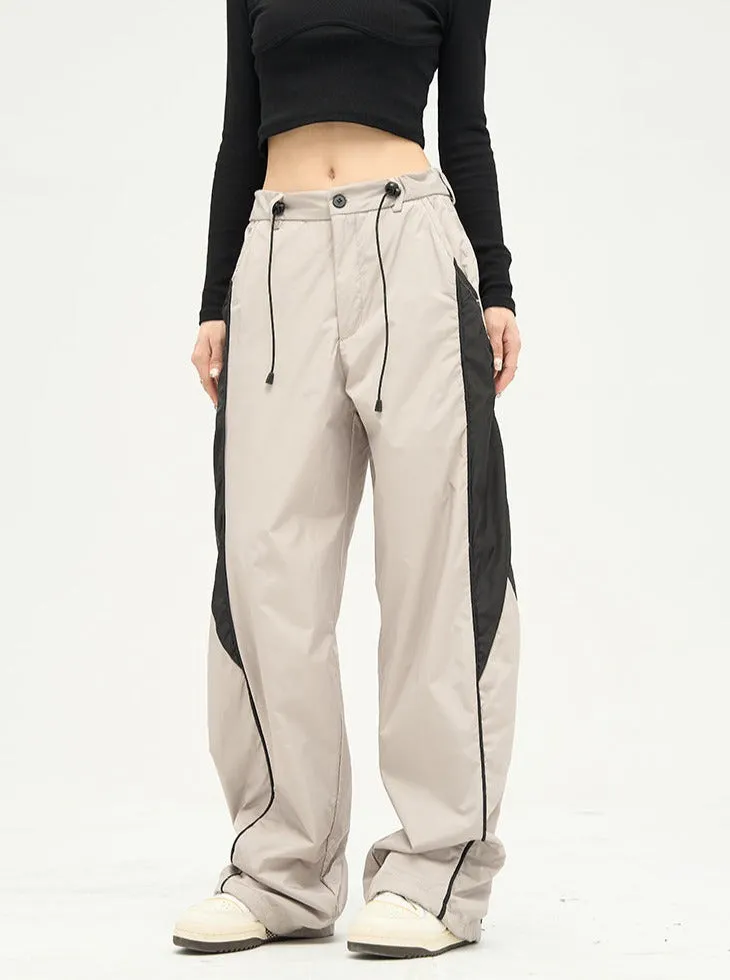 Contrast Wide Leg Track Pants