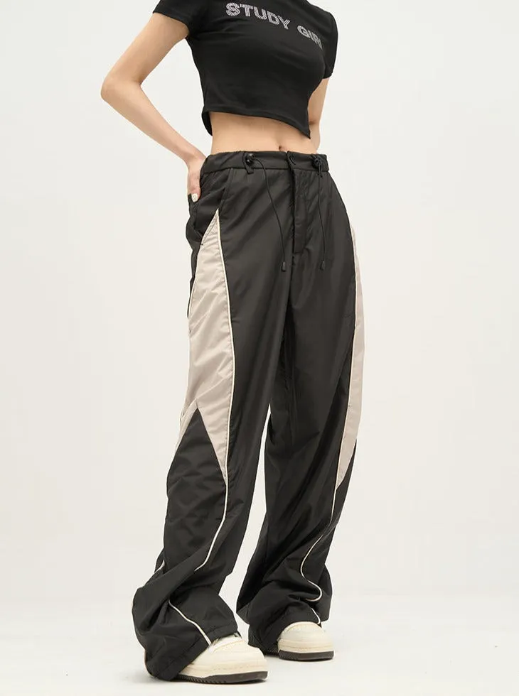Contrast Wide Leg Track Pants