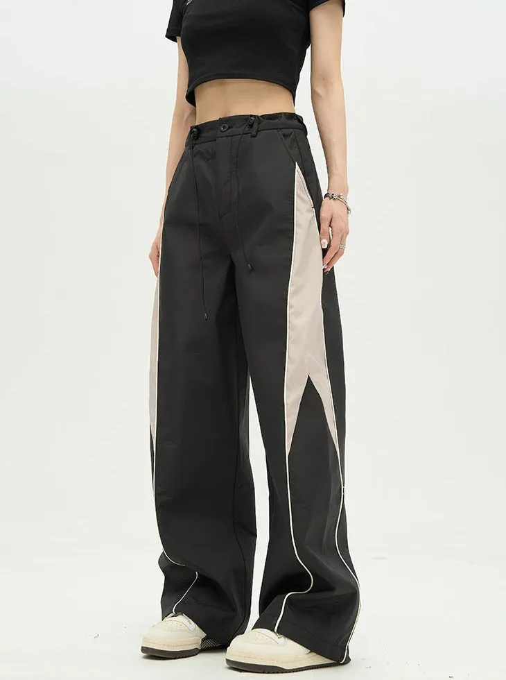 Contrast Wide Leg Track Pants
