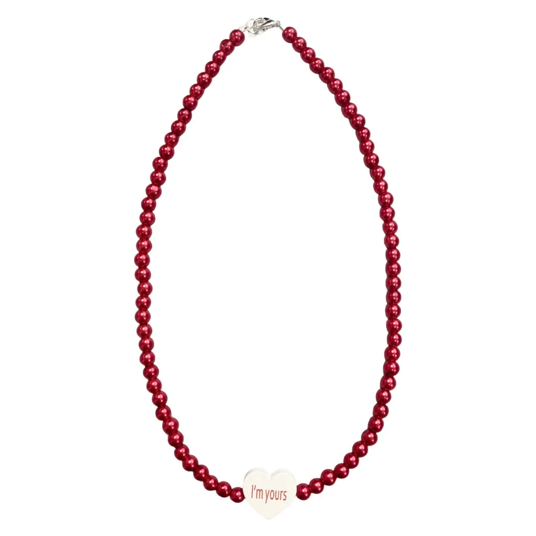 Conversation Heart Beaded Necklace - I'm Yours