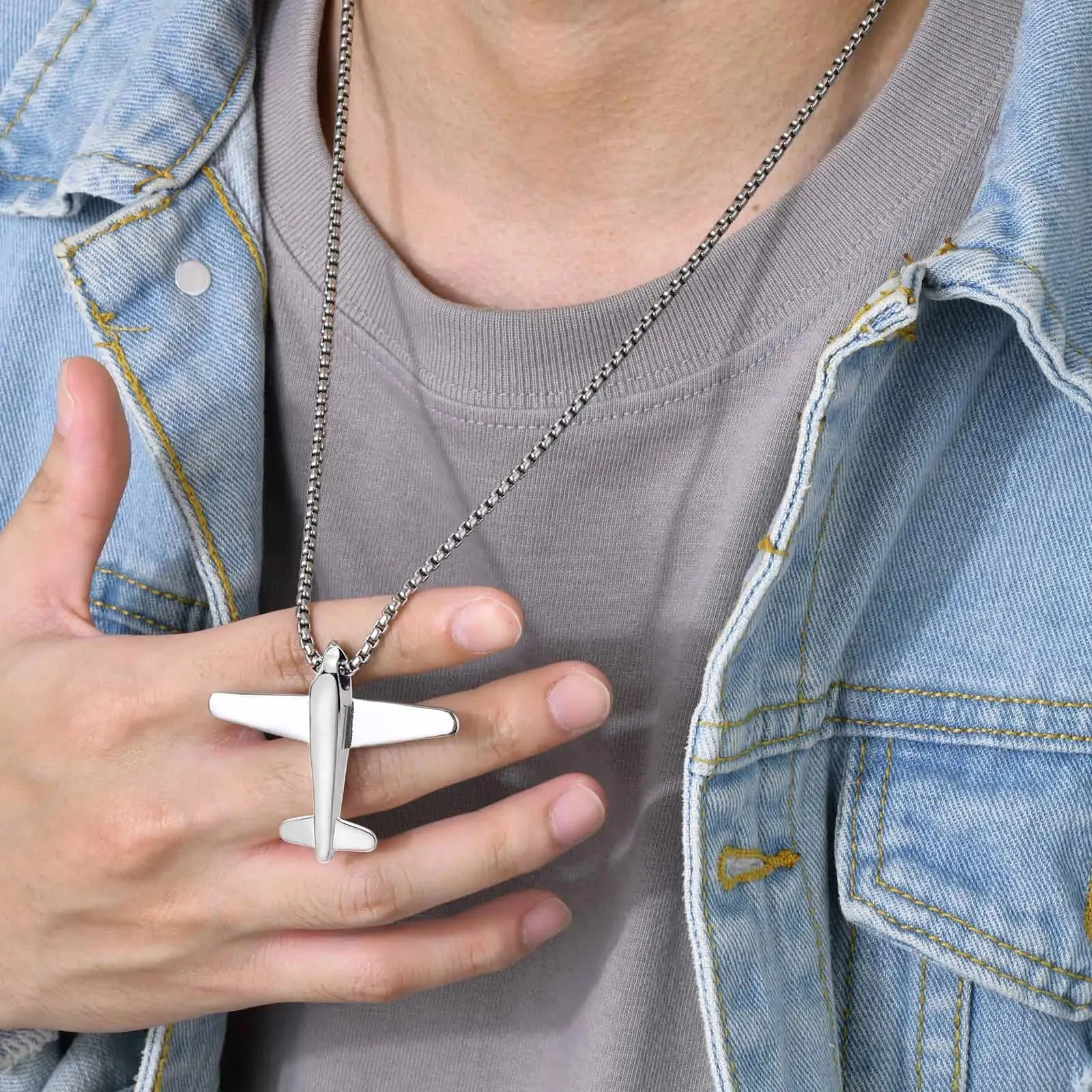 Cool Fashion Plane Pendant Necklaces for Men