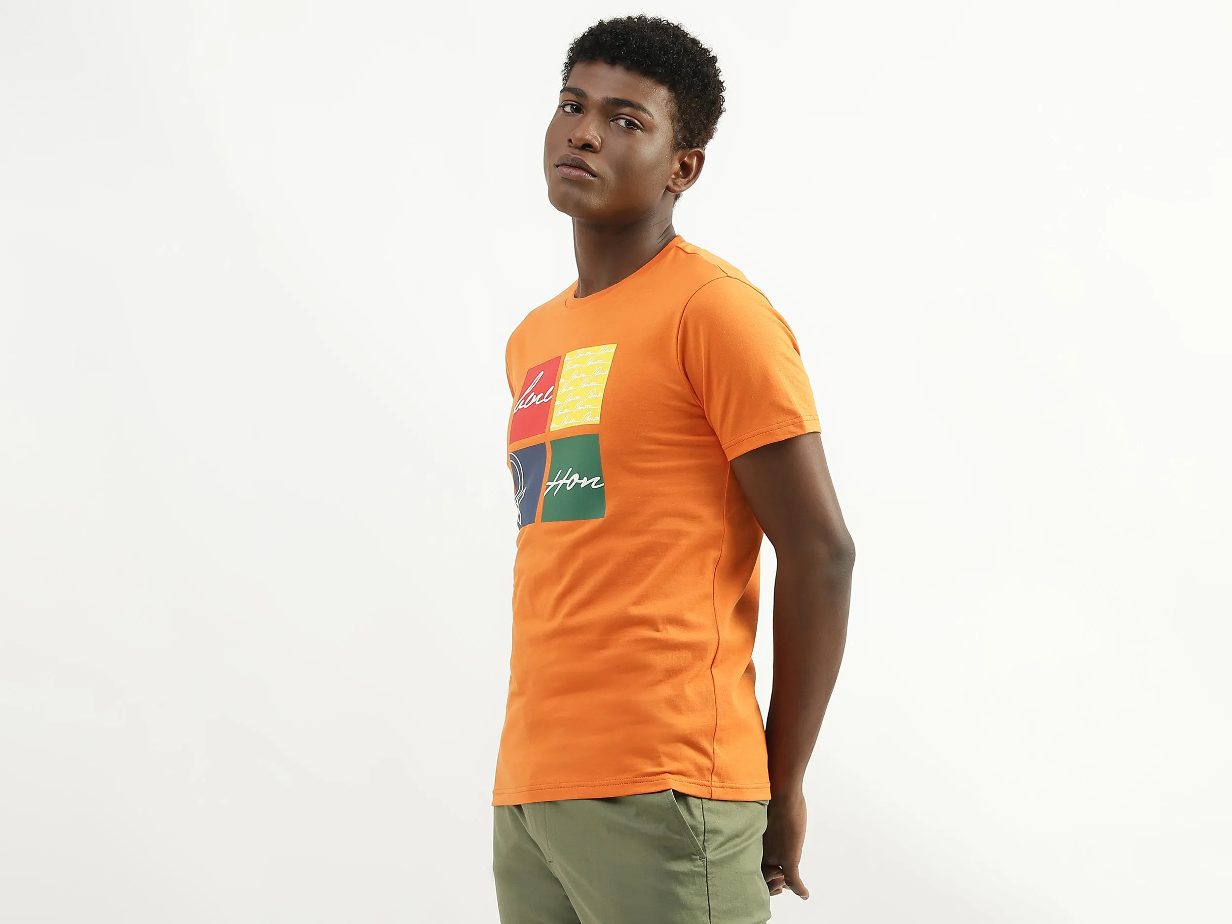 Cotton Printed Round Neck Mens T-shirts