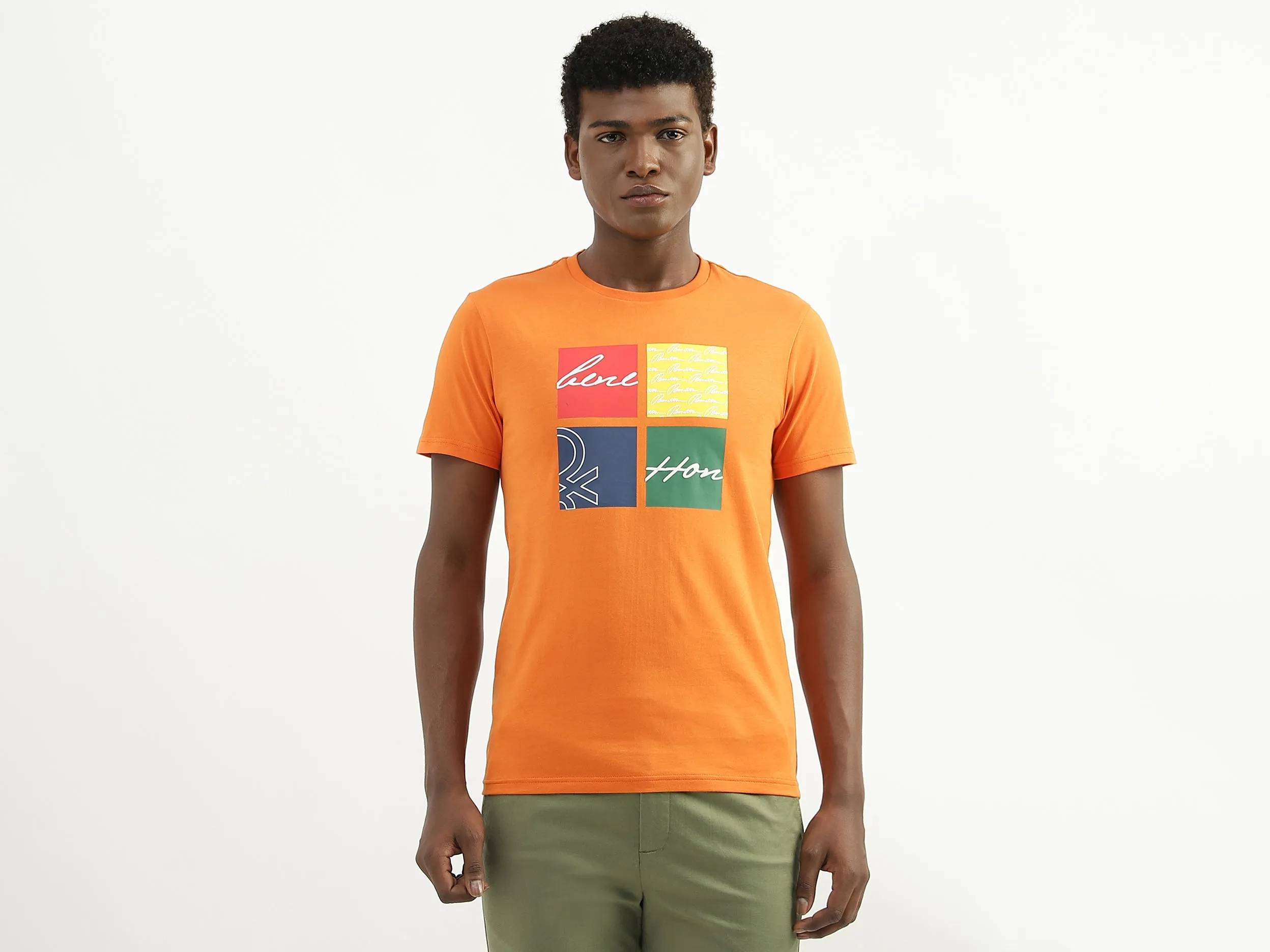 Cotton Printed Round Neck Mens T-shirts