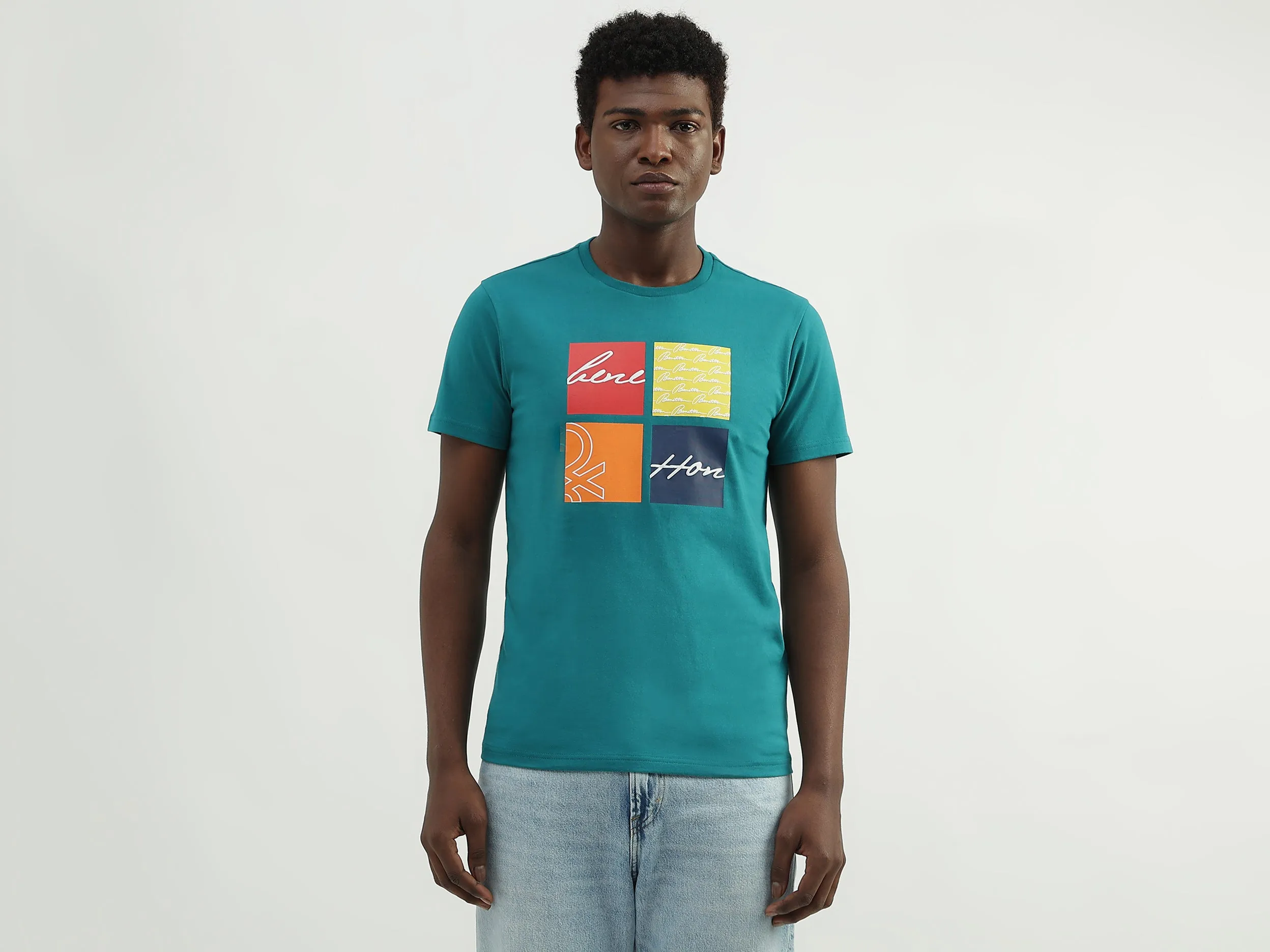 Cotton Printed Round Neck Mens T-shirts