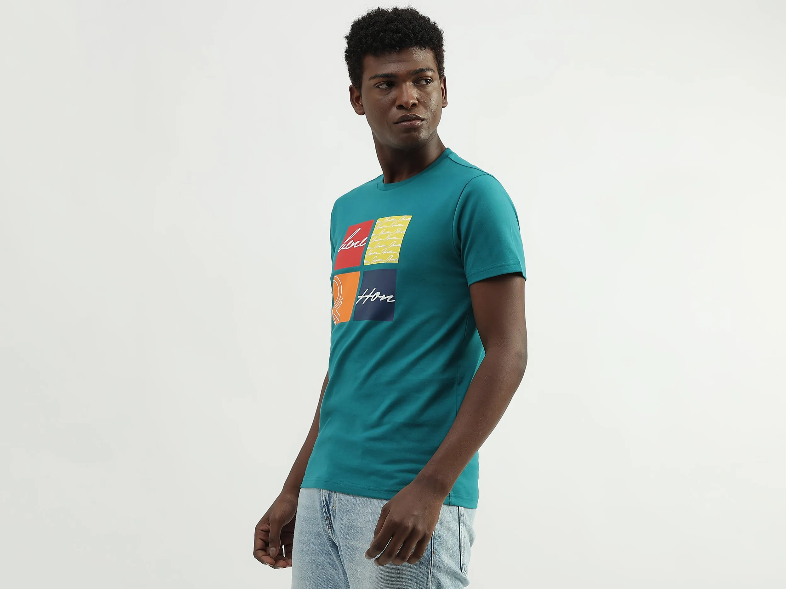 Cotton Printed Round Neck Mens T-shirts