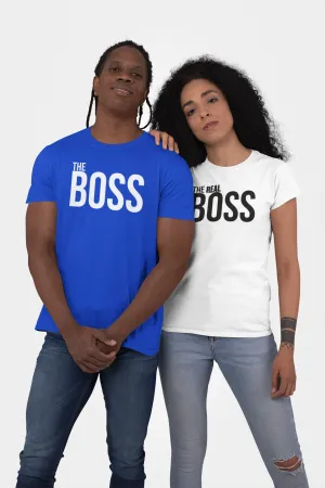 Couple Matching T-shirt, The Boss The Real Boss T-shirt, Valentine day tees.