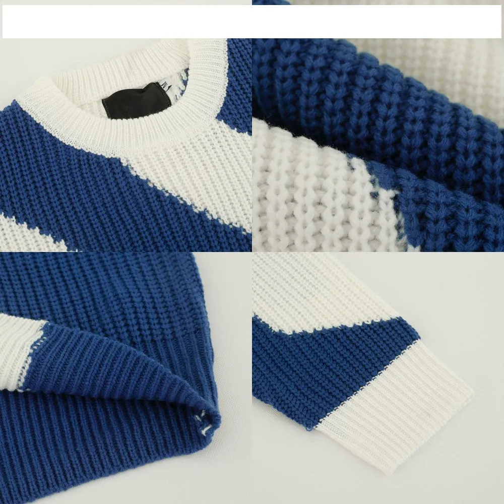 Cow Contrast Color Design Pullover