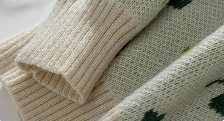 Cozy Jacquard Knit Jumper with Round Neck for Women