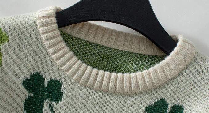 Cozy Jacquard Knit Jumper with Round Neck for Women