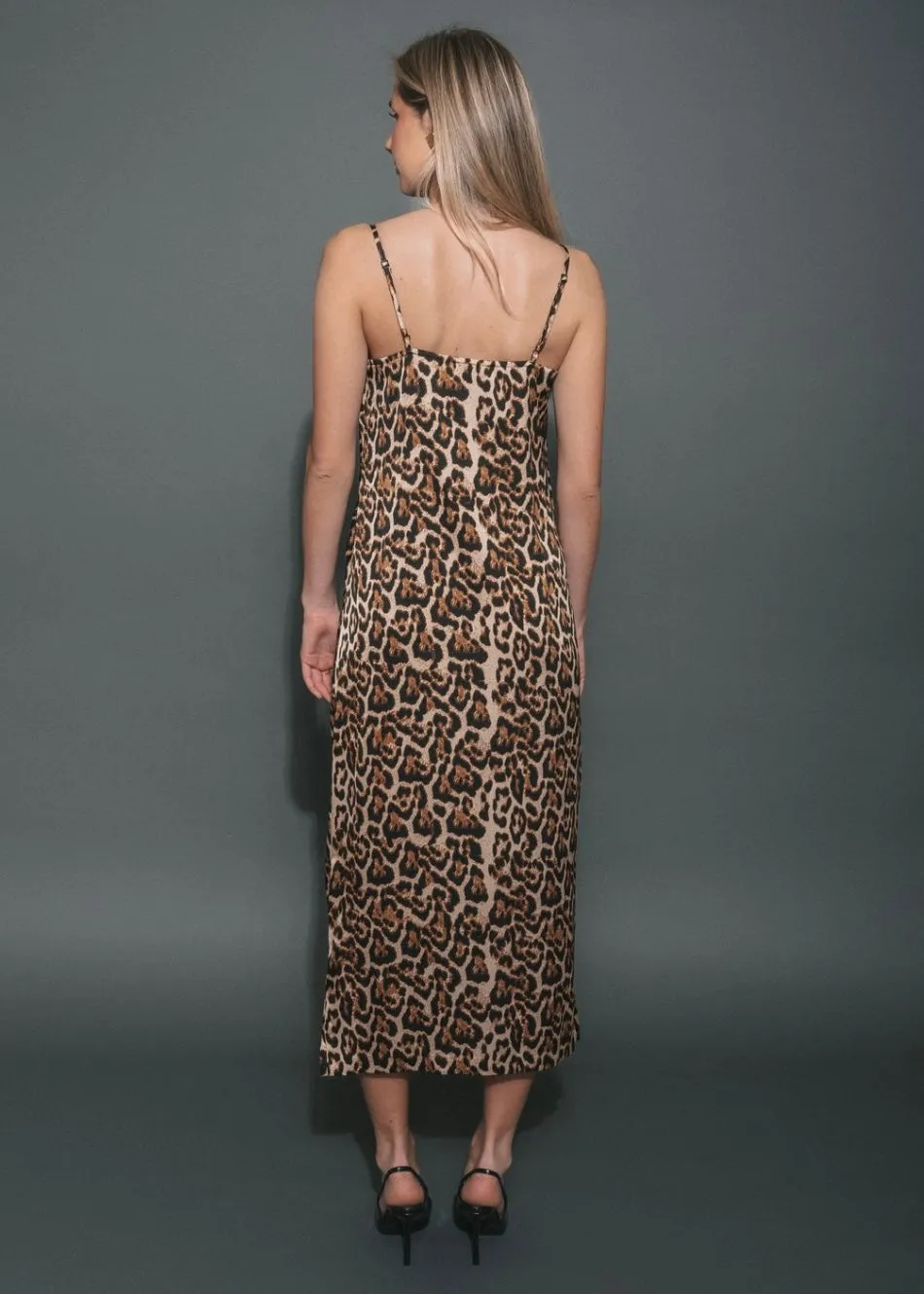 Crepe Maxi Dress w/ Cowl Neck