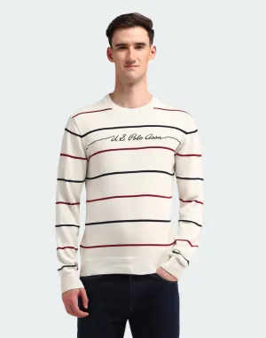 Crew Neck Horizontal Striped Sweater