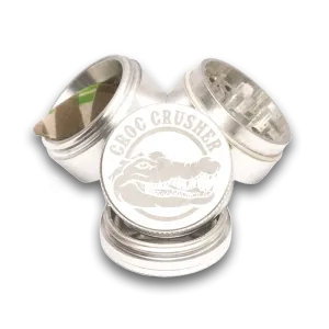 Croc Crusher - 1.5 Inch Herb Grinder (4 pc. Silver)