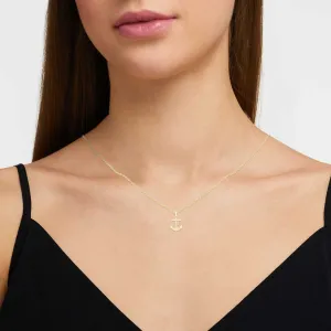 Cubic Zirconia Devil Anchor Pendant 14K Gold Filled Necklace Set