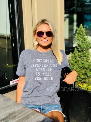 Currently Experiencing Life At 15 WTFS Per Hour  | Unisex Crew