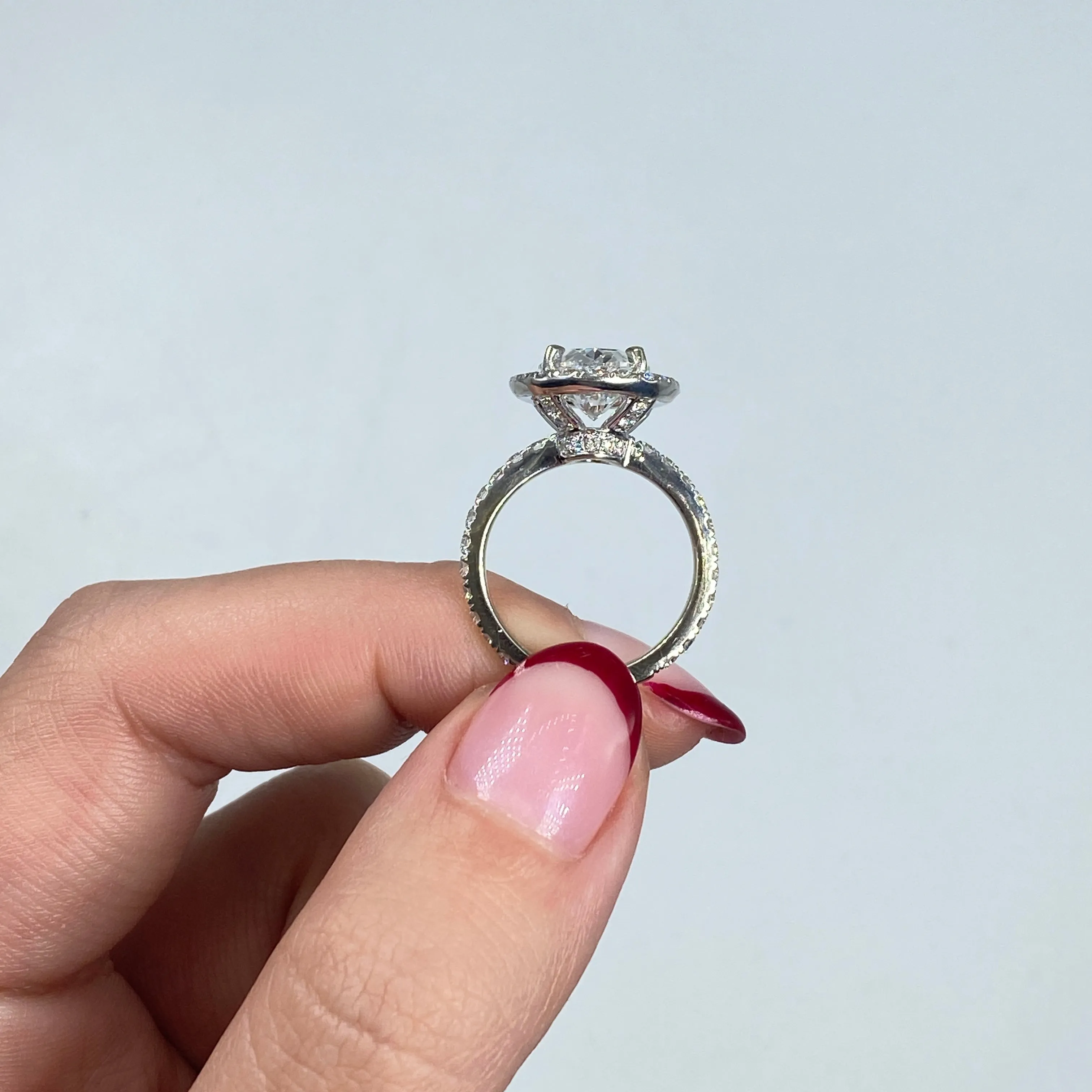 Custom 18K Luxe Halo Oval Diamond Engagement Ring