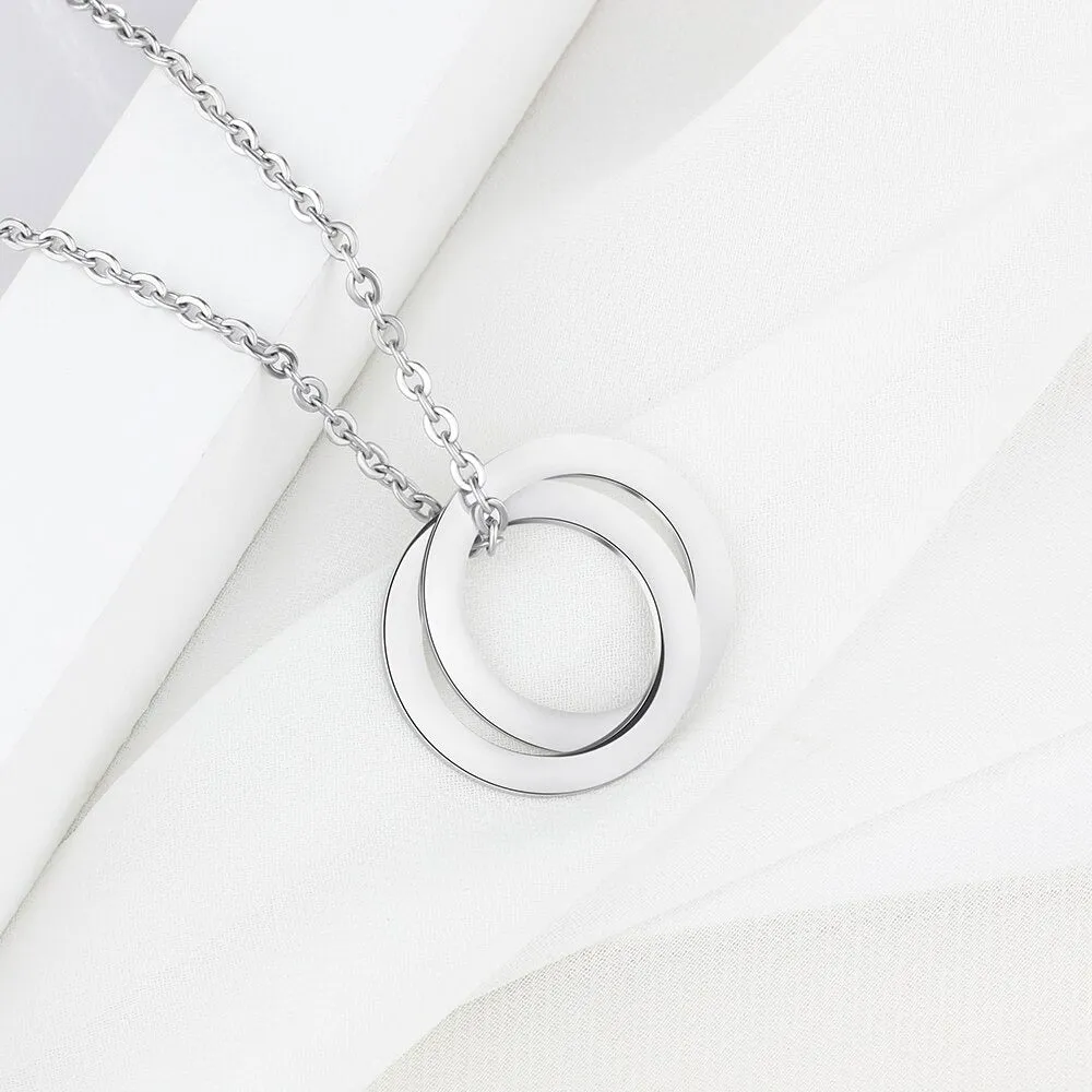 Customized 2 Names Circle Necklaces