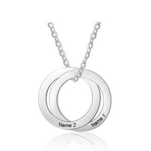 Customized 2 Names Circle Necklaces