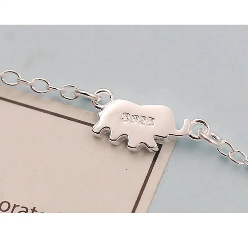 Cute Elephant Sterling Silver Necklace