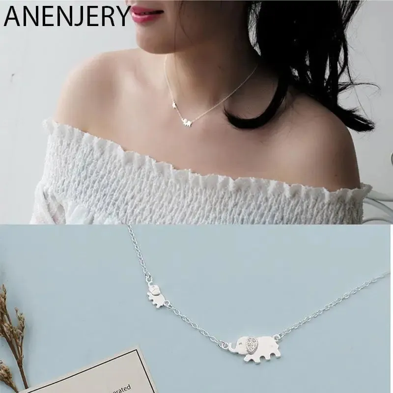 Cute Elephant Sterling Silver Necklace
