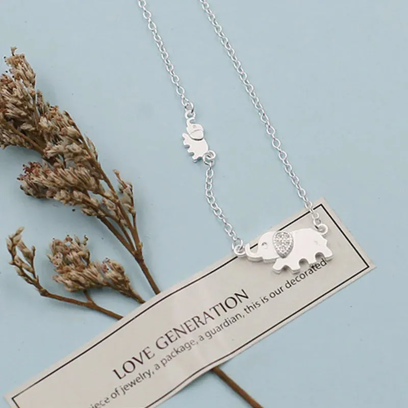 Cute Elephant Sterling Silver Necklace