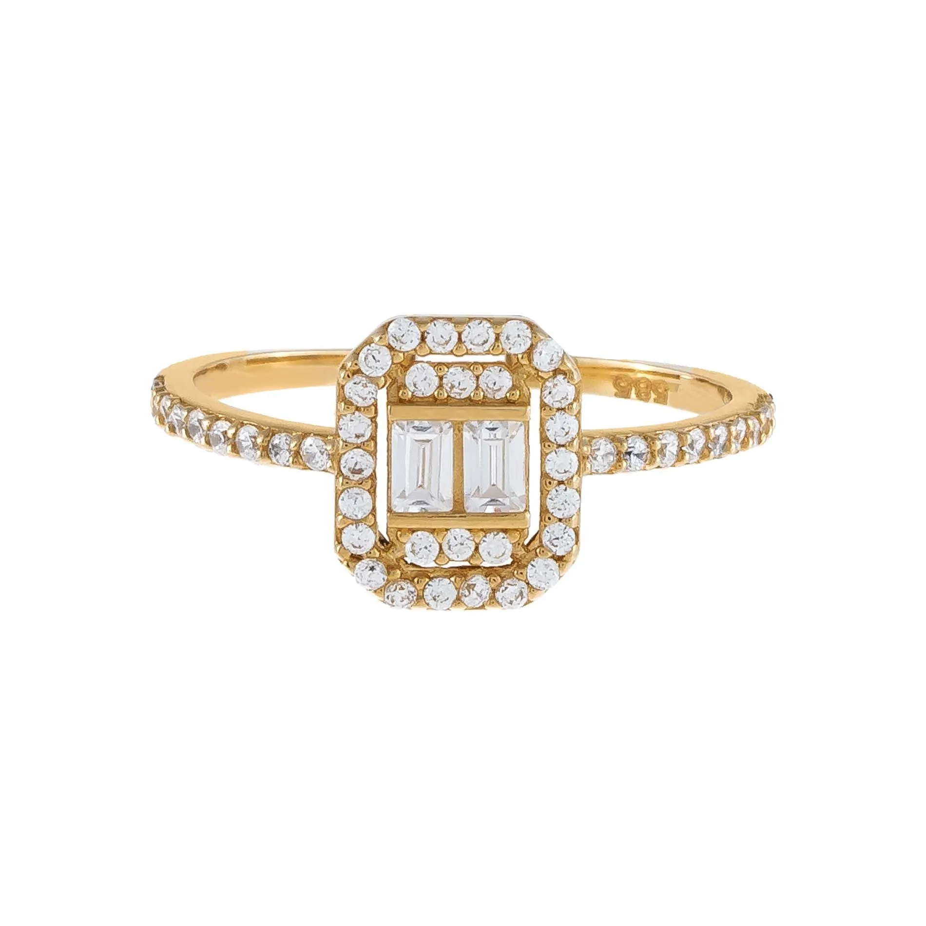 CZ Baguette Ring 14K