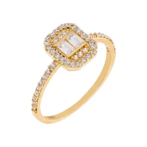 CZ Baguette Ring 14K