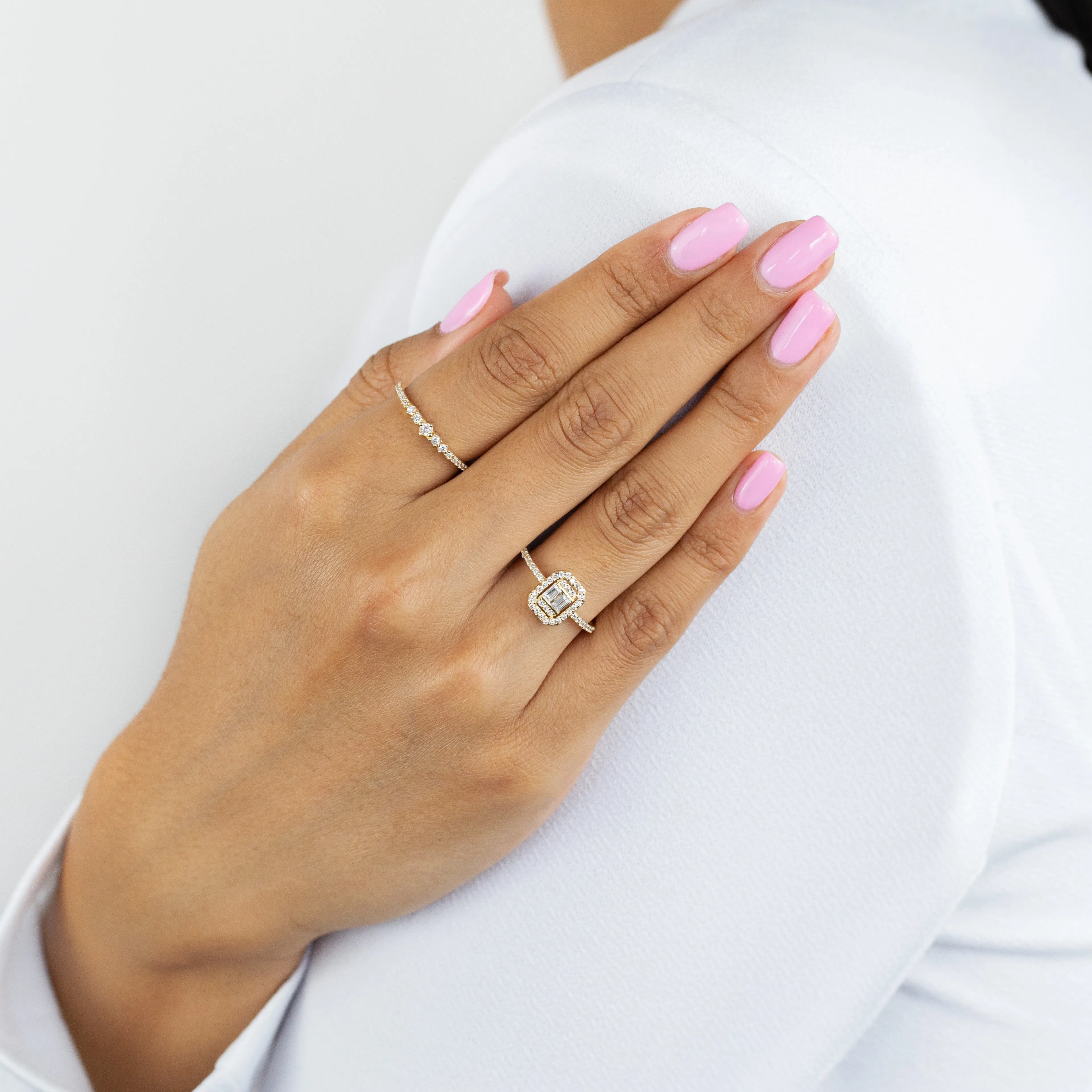 CZ Baguette Ring 14K