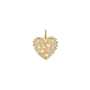 CZ Bezel Multishape Heart Necklace Charm