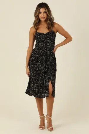 D128 LET'S POLKA MIDI DRESS