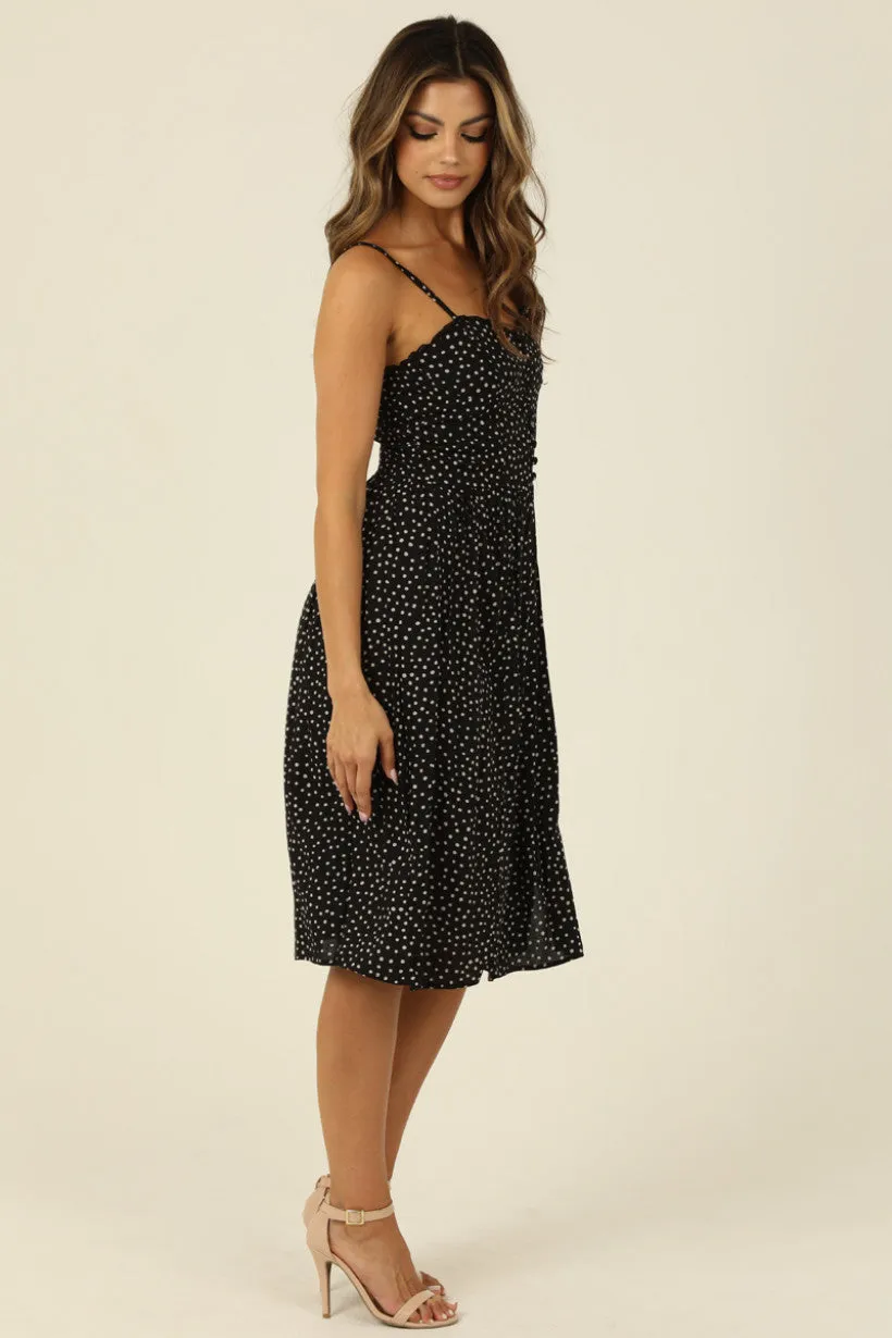 D128 LET'S POLKA MIDI DRESS