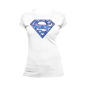 DC Comics Superman Logo Collage Official Women's T-shirt (White)