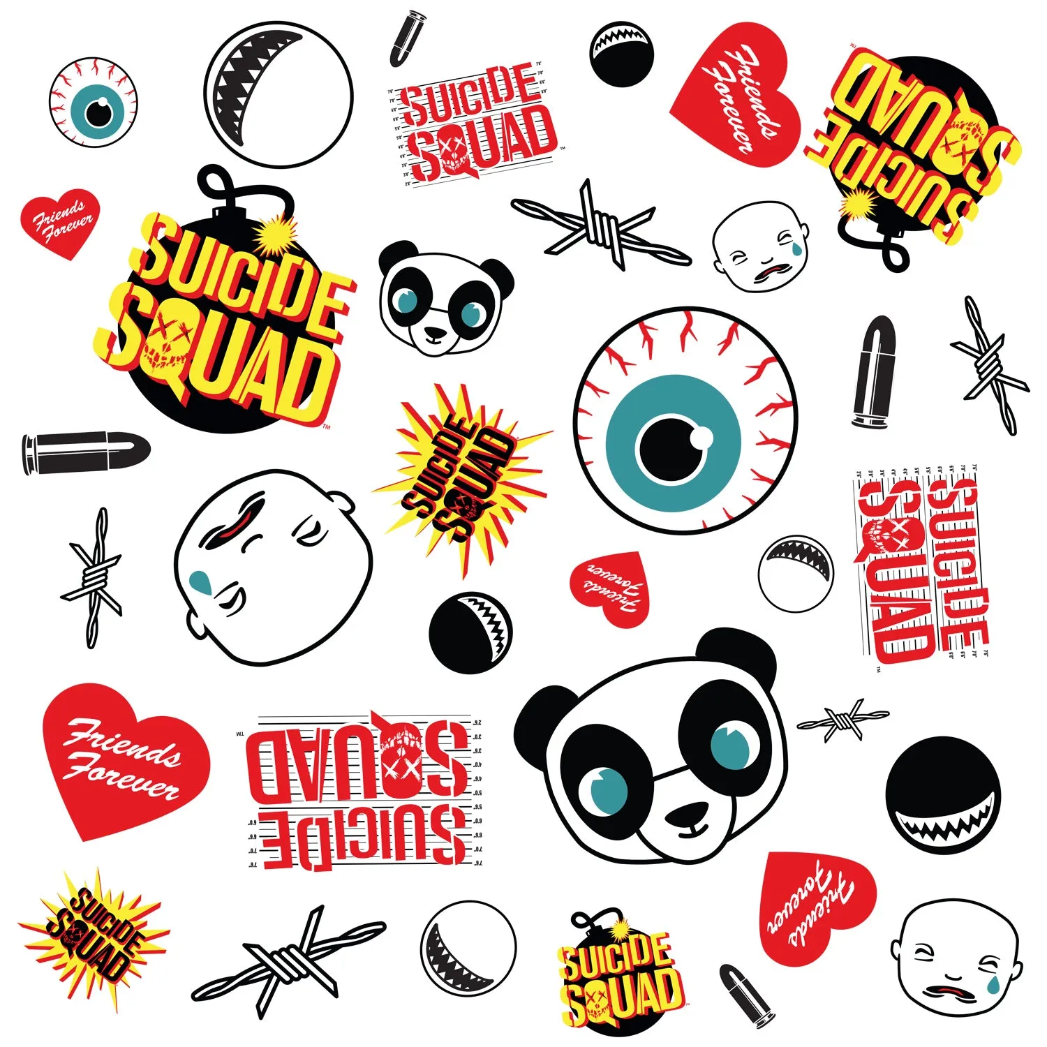 DC Suicide Squad Collage Emoji Official Women's T-shirt (White)