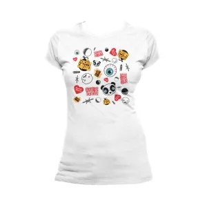 DC Suicide Squad Collage Emoji Official Women's T-shirt (White)
