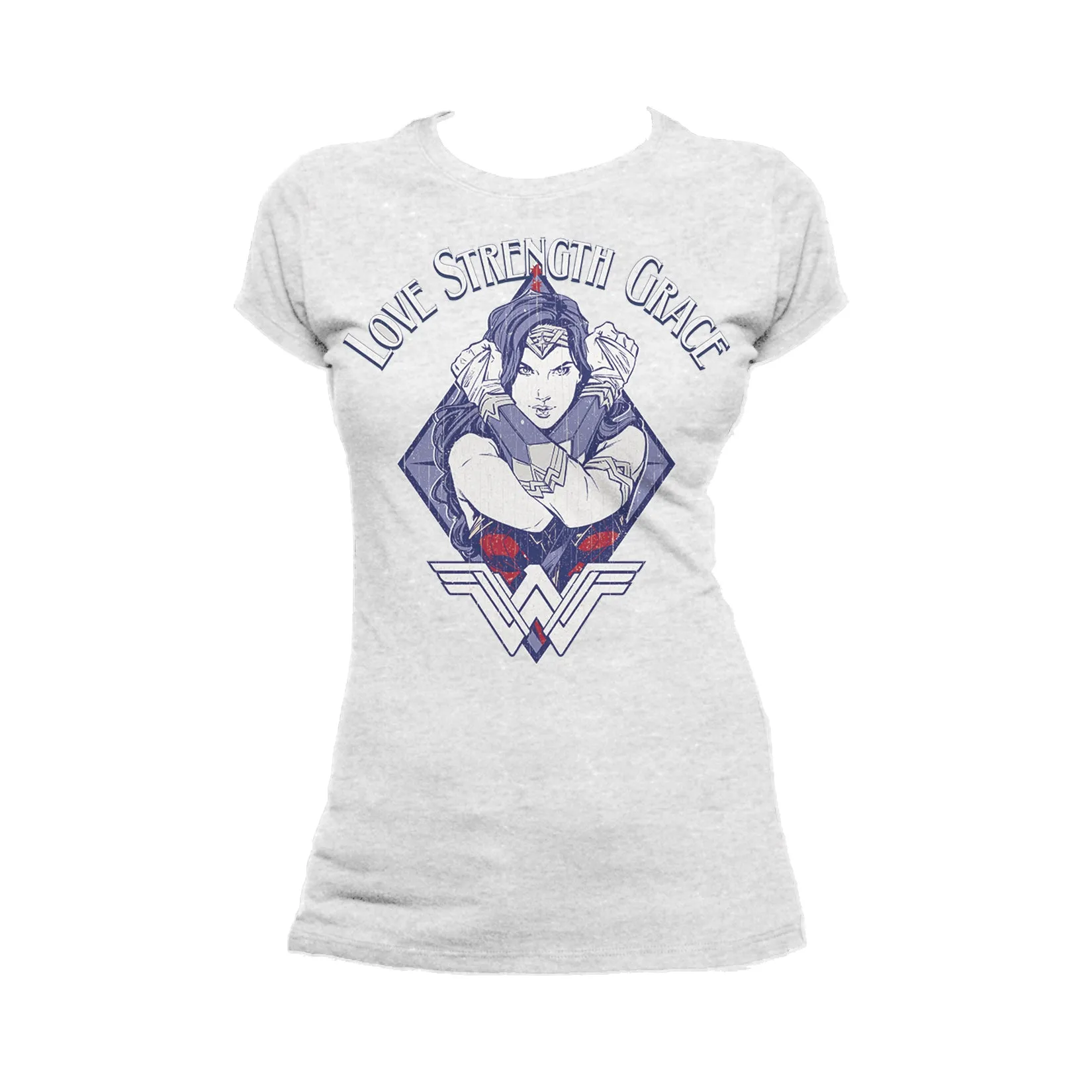 DC Wonder Woman Diamond Grace Official Women's T-shirt (Heather Grey)