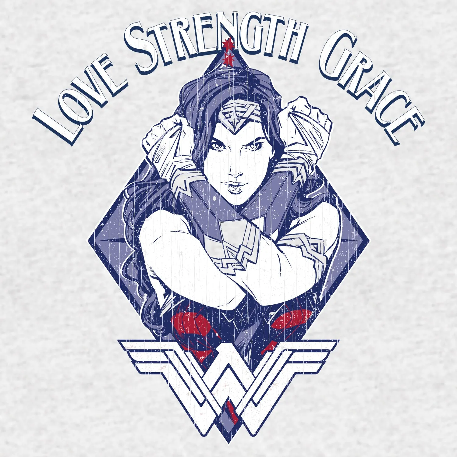 DC Wonder Woman Diamond Grace Official Women's T-shirt (Heather Grey)