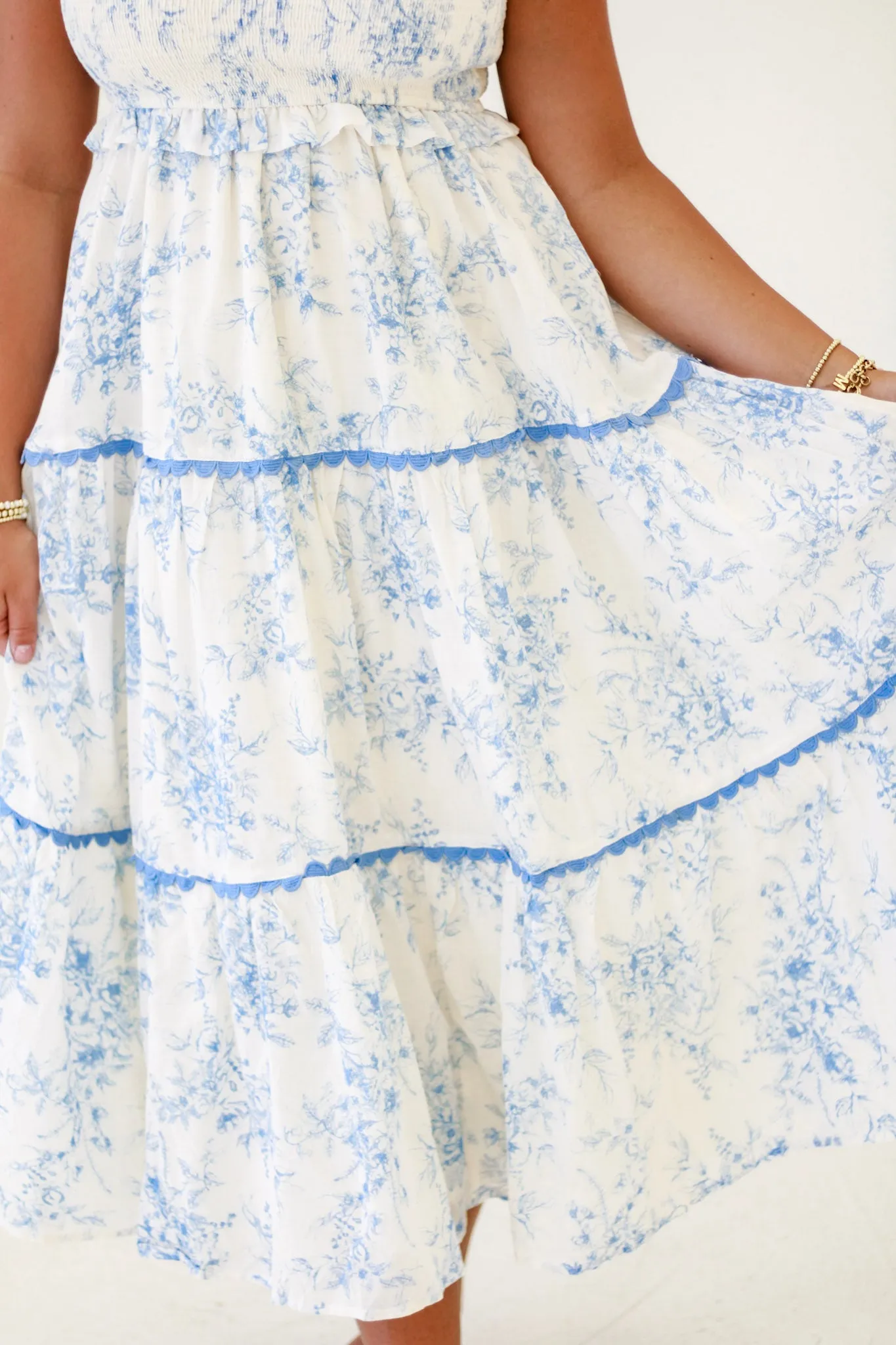 Delicate Days Blue Floral Midi Dress