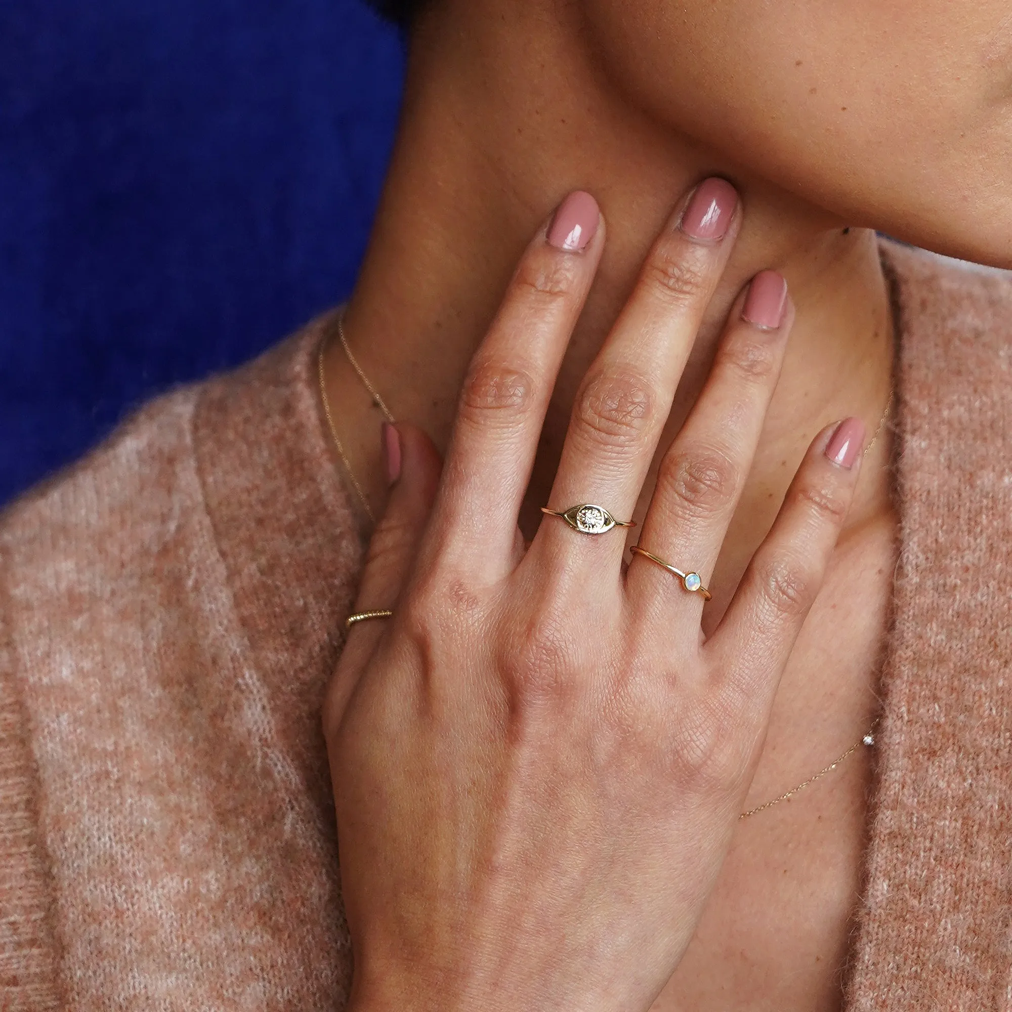 Diamond Evil Eye Ring