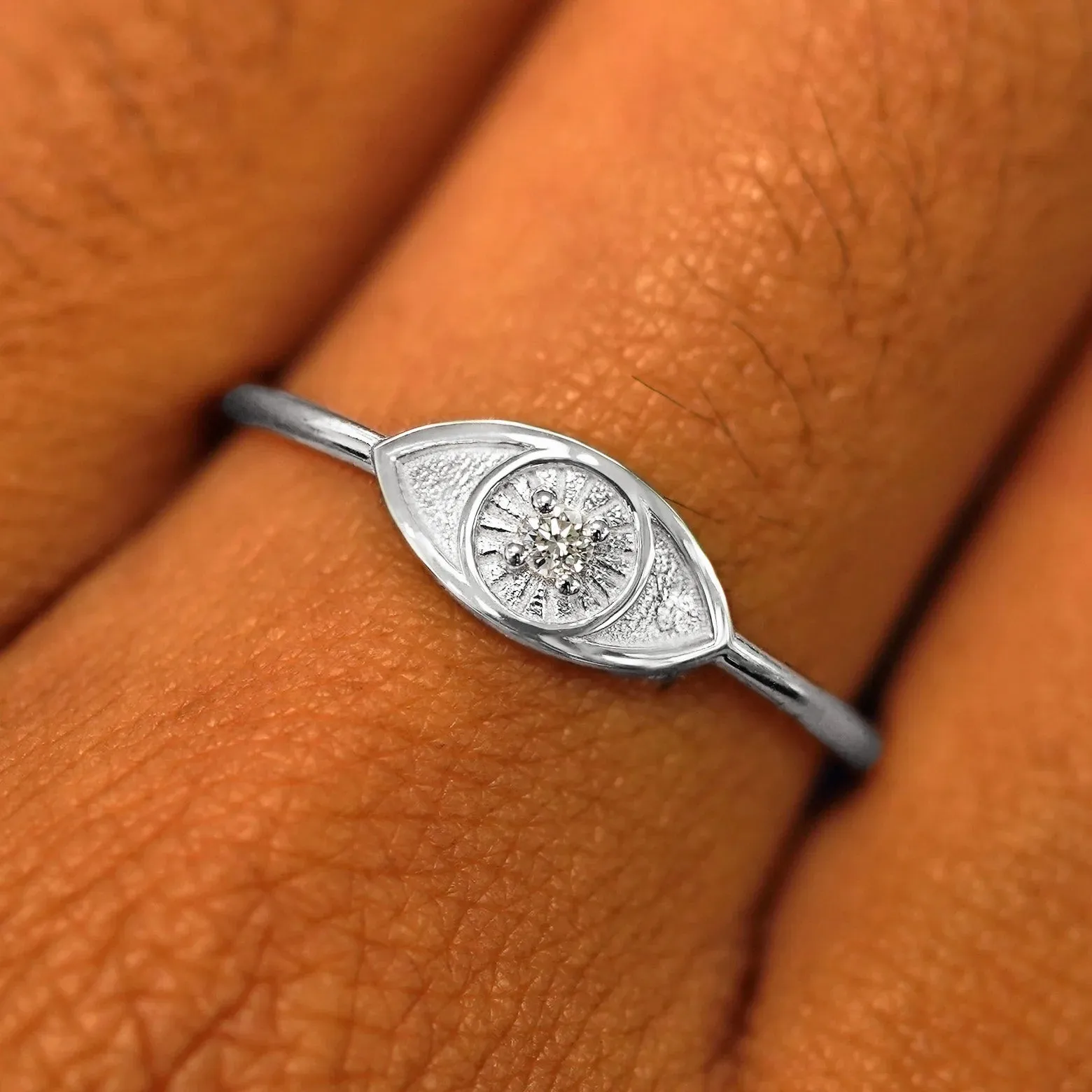 Diamond Evil Eye Ring
