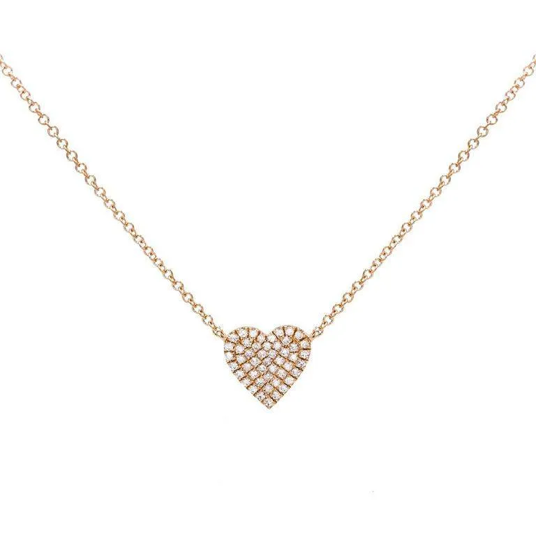 Diamond Small Heart Necklace 14K