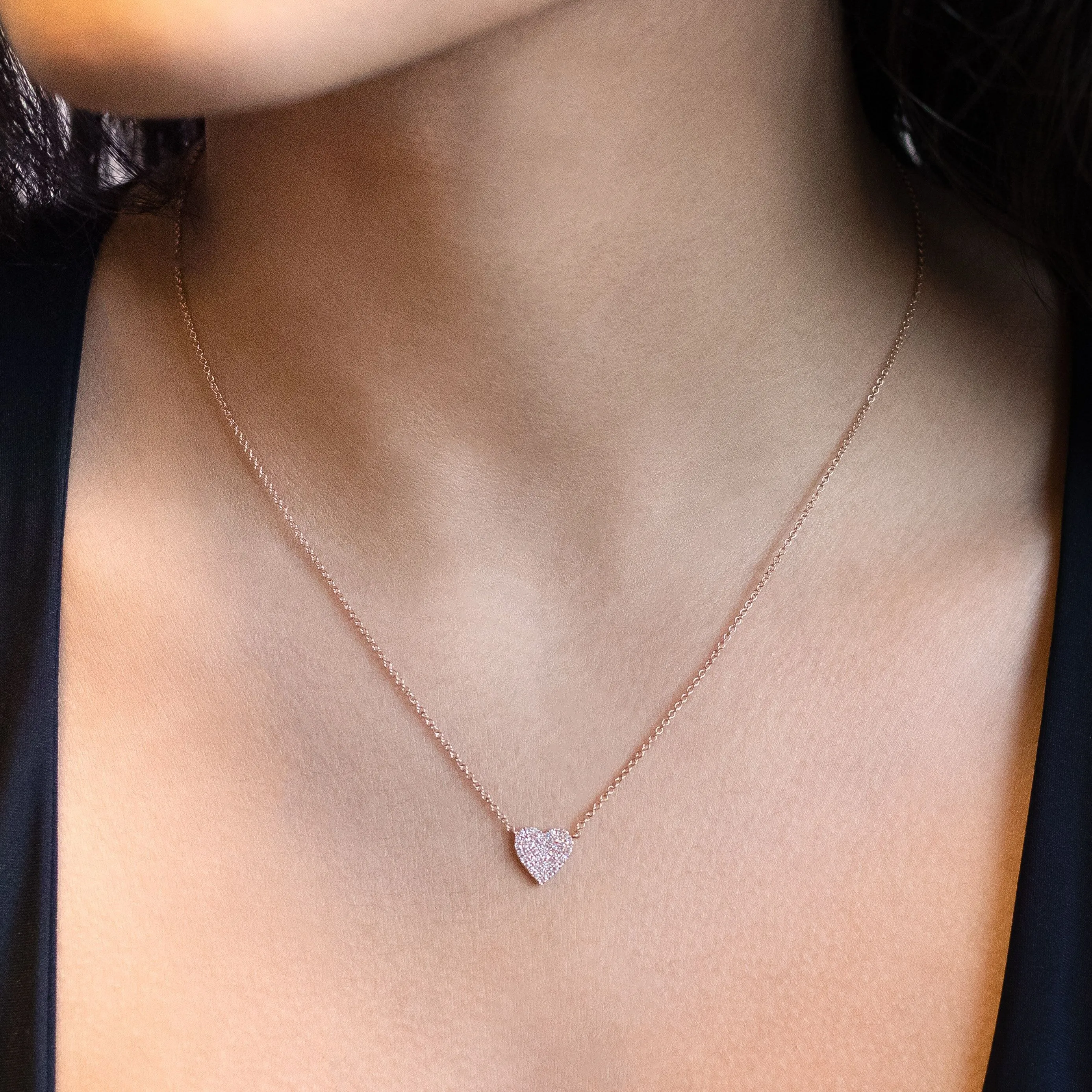 Diamond Small Heart Necklace 14K
